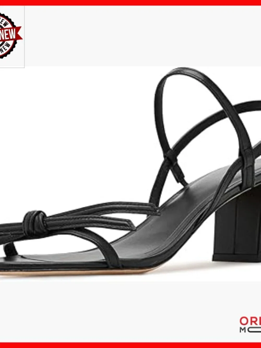 Smooth Leather Block Heel Sandals, Women's Size, Heeled